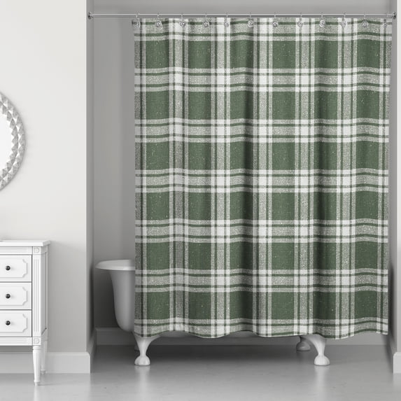 Creative Products Hunter Green Plaid 71x74 Shower Curtain
