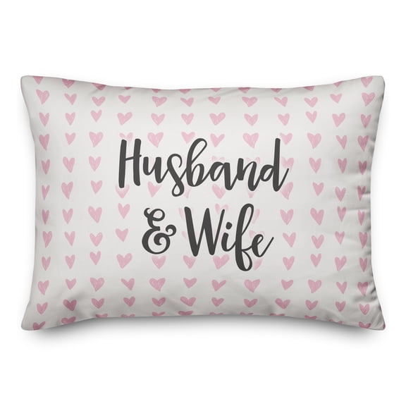Creative Products Husband & Wife in Pink Hearts Pattern 14x20 Spun Poly Pillow