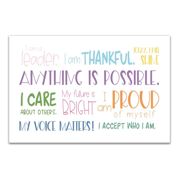 Creative Products I Am Words 30 x 20 Canvas Wall Art