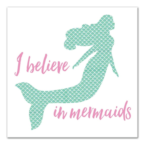 Creative Products I Believe in Mermaids 12 x 12 Canvas Wall Art