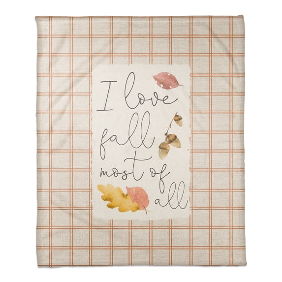 Creative Products I Love Fall 50 x 60 Coral Fleece Blanket