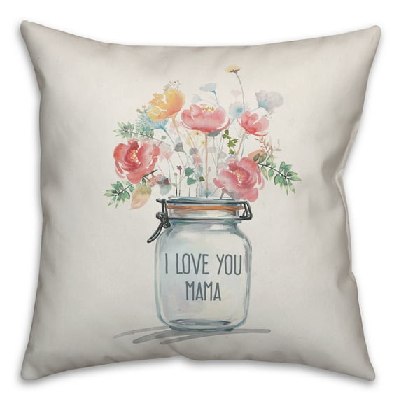 Creative Products I Love You Mama Bouquet 16x16 Spun Poly Pillow