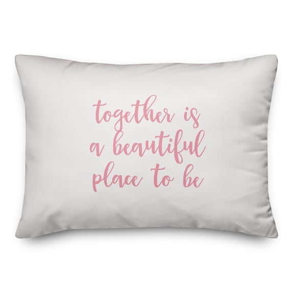 Creative Products I Love You More Than Tacos in Pink Text on White 14x20 Spun Poly Pillow
