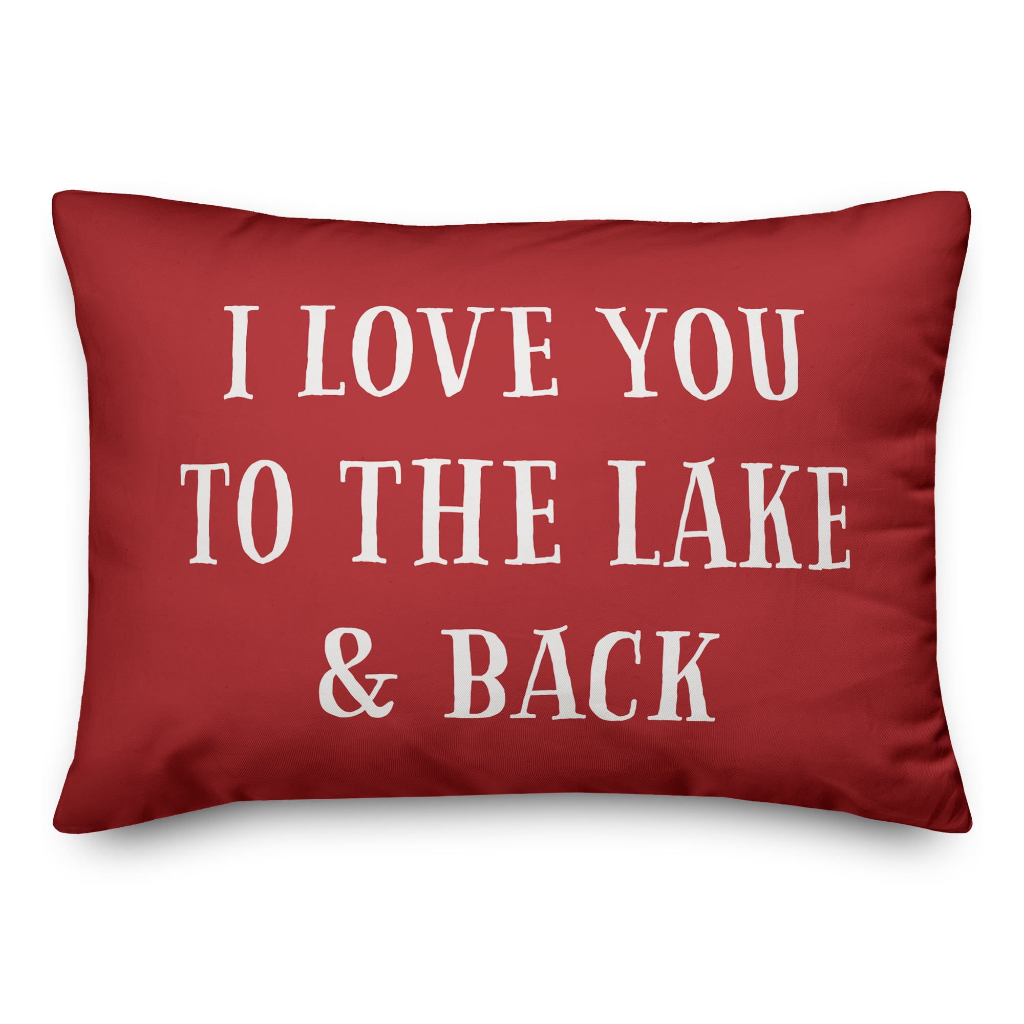 Red and White Lake-Inspired 14x20 Indoor/Outdoor Pillow