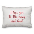 thumbnail image 1 of Creative Products I Love You To The Moon And Back in Red on White 14x20 Spun Poly Pillow, 1 of 1