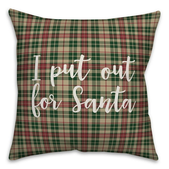 Creative Products I Put Out For Santa in Tartan Plaid 18x18 Spun Poly Pillow