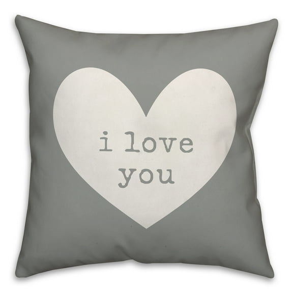 Creative Products I love You Heart 16x16 Spun Poly Pillow