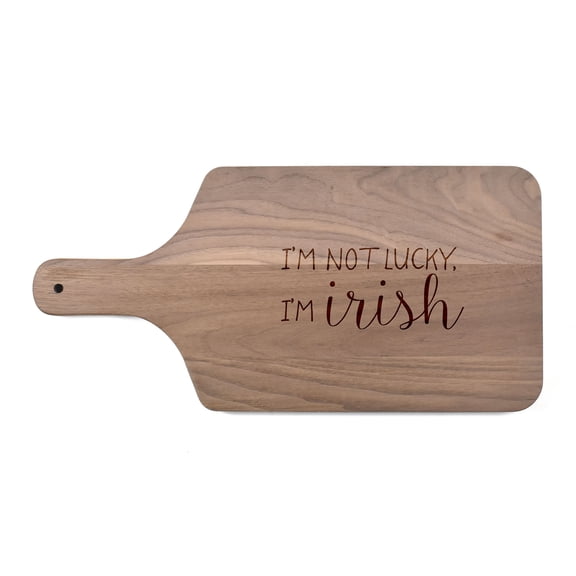 Creative Products I'm Irish 17 x 8 Walnut Paddle Cutting Board