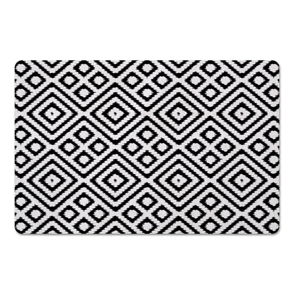 Creative Products Ikat Pattern Black 27x18 Floor Mat