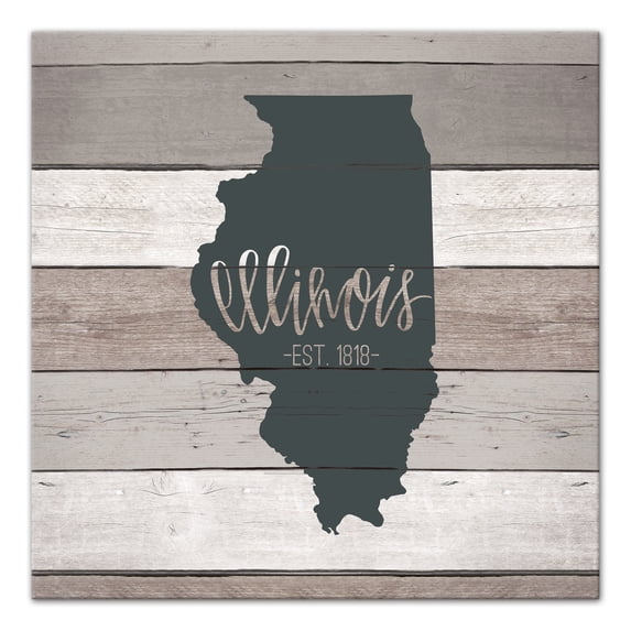 Creative Products Illinois Established 16x16 Canvas Wall Art