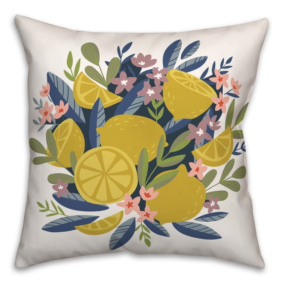 Creative Products Illustrated Lemons 18 x 18 Spun Poly Pillow