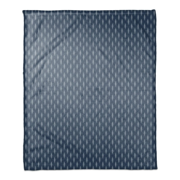Creative Products Indigo Leaf Navy 50x60 Coral Fleece Blanket