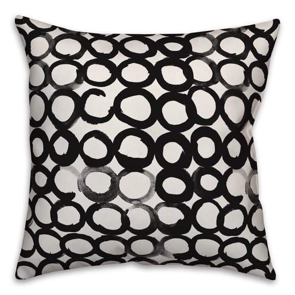 Creative Products Ink Circles in Black 16x16 Spun Poly Pillow