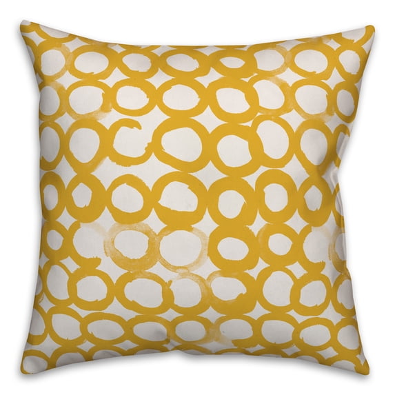 Creative Products Ink Circles in Yellow 16x16 Spun Poly Pillow