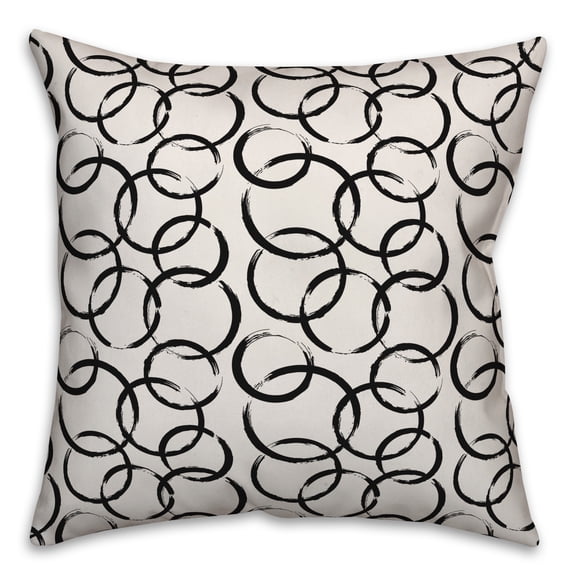 Creative Products Ink Rings in Black 16x16 Spun Poly Pillow