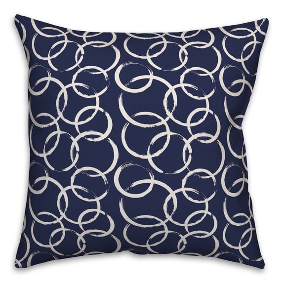 Creative Products Ink Rings in Blue 16x16 Spun Poly Pillow