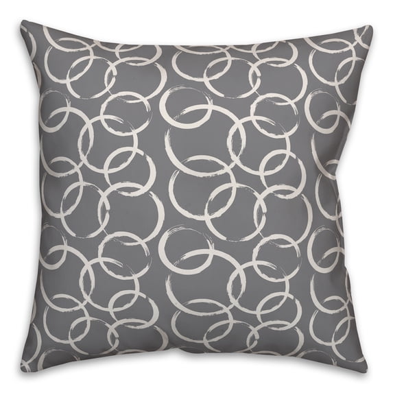 Creative Products Ink Rings in Gray 16x16 Spun Poly Pillow