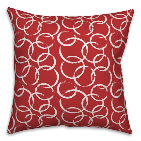 Creative Products Ink Rings in Red 16x16 Spun Poly Pillow