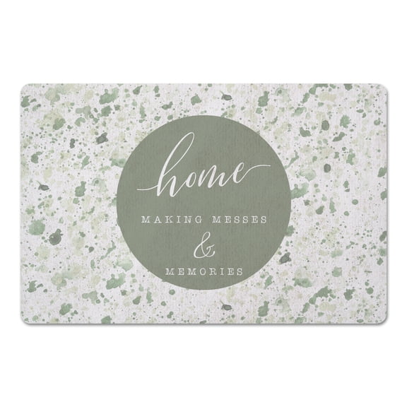 Creative Products Ink Splatter Memories Green 18 x 27 Floor Mat