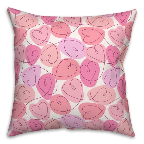 Creative Products Interconnected Heart Pattern 18 x 18 Spun Poly Pillow