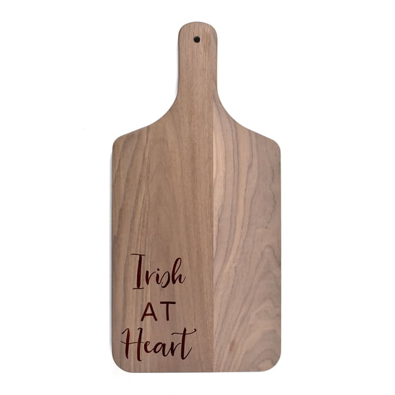 Creative Products Irish At Heart 8 x 17 Walnut Paddle Cutting Board