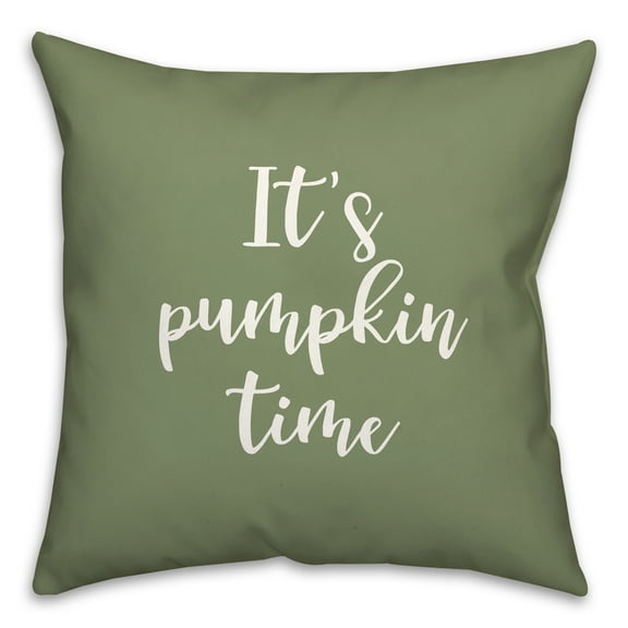 Creative Products It's Pumpkin Time in Green 18 x 18 Spun Poly Pillow