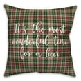 thumbnail image 1 of Creative Products It's The Most Wonderful Time For A Beer in Tartan Plaid 18x18 Spun Poly Pillow, 1 of 2