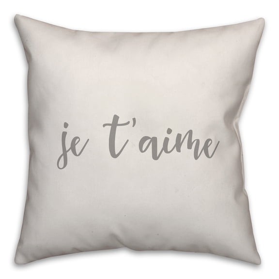 Creative Products Je T'Aime 16x16 Spun Poly Pillow