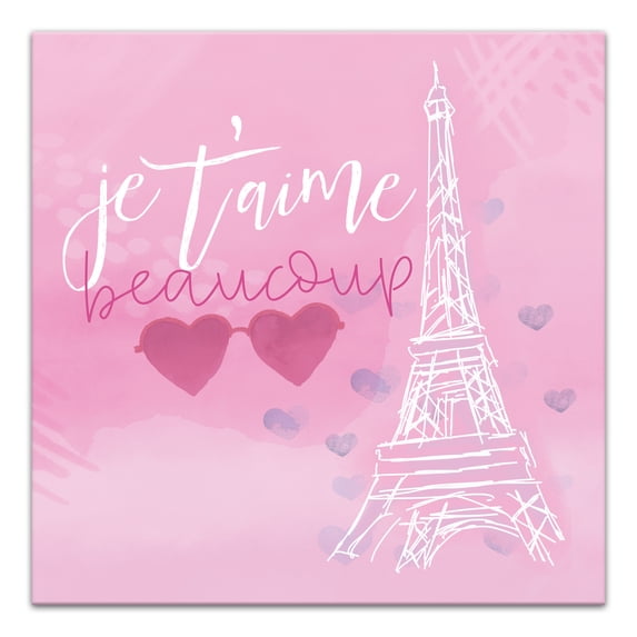 Creative Products Je t'aime beaucoup 20x20 Canvas Wall Art