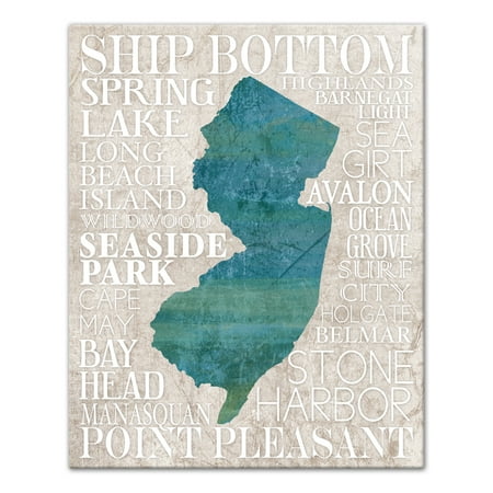 Creative Products Jersey Shore Cities 16 x 20 Canvas Wall Art