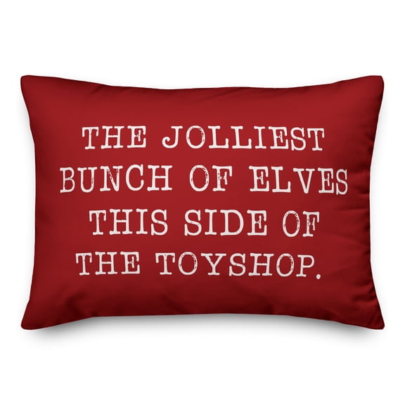 Creative Products Jolliest Bunch of Elves - Red 14x20 Spun Poly Pillow
