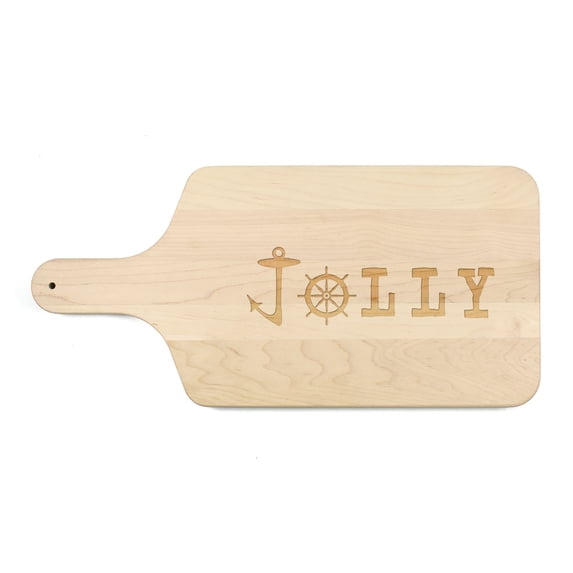 Creative Products Jolly Ship Wheel and Hook 17 x 8 Maple Paddle Cutting Board