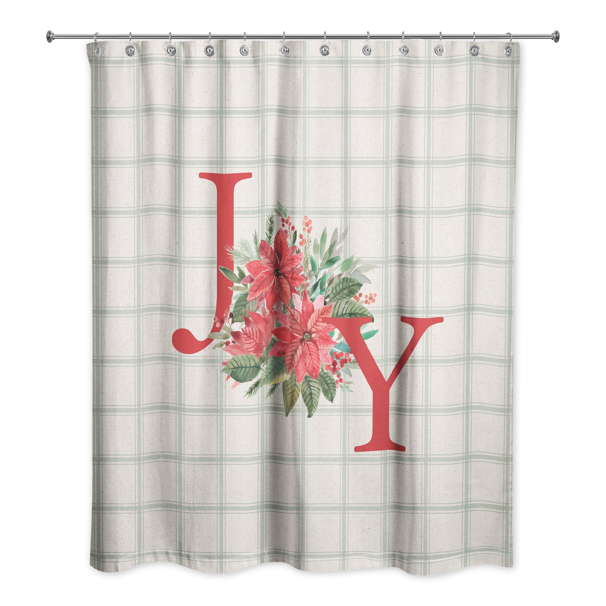 Creative Products Joy Pointsettia Shower Curtain