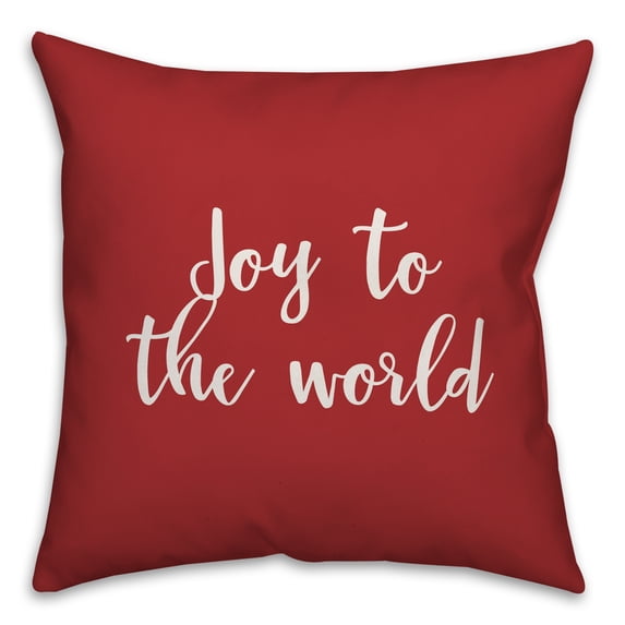 Creative Products Joy To The World in Red 18x18 Spun Poly Pillow