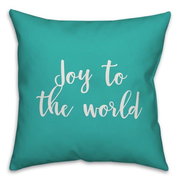 Creative Products Joy To The World in Teal 18x18 Spun Poly Pillow