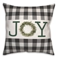 thumbnail image 1 of Creative Products Joy Wreath Green 18x18 Spun Poly Pillow, 1 of 3