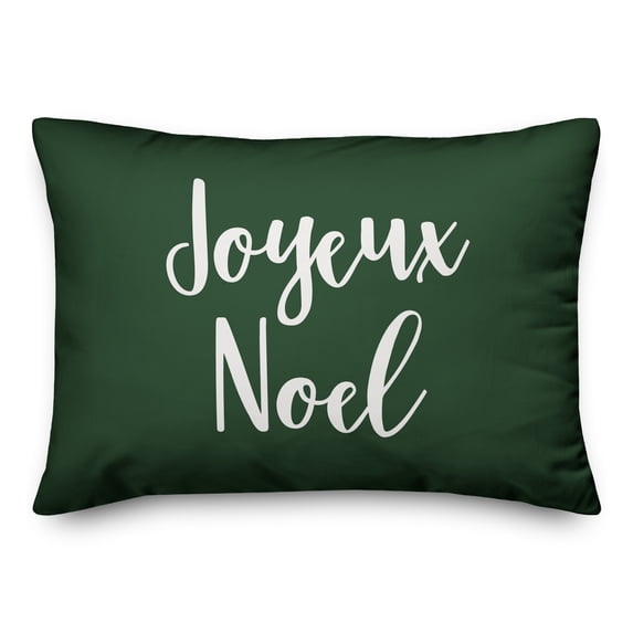 Creative Products Joyeux Noel in Dark Green 14x20 Spun Poly Pillow
