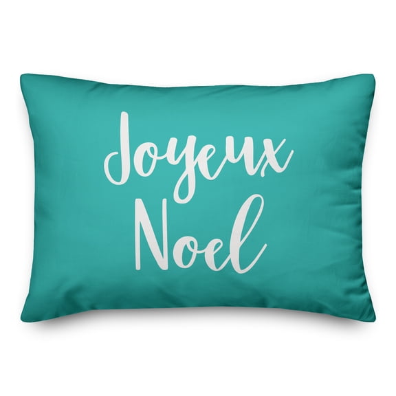 Creative Products Joyeux Noel in Teal 14x20 Spun Poly Pillow