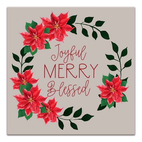 Creative Products Joyful Merry Blessed Wreath 20x20 Canvas Wall Art