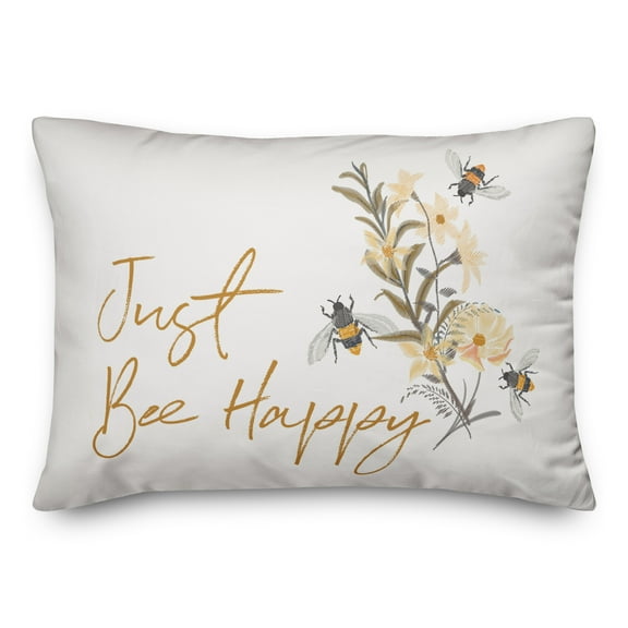 Creative Products Just Bee Happy 20 x 14 Spun Poly Pillow