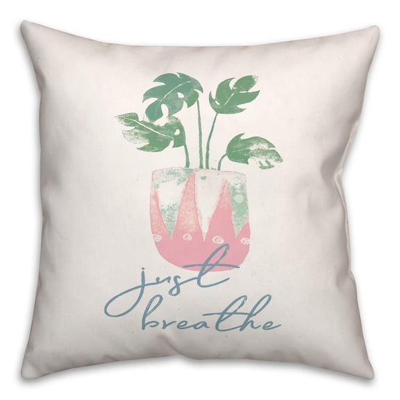 Creative Products Just Breathe Monstera 18x18 Spun Poly Pillow