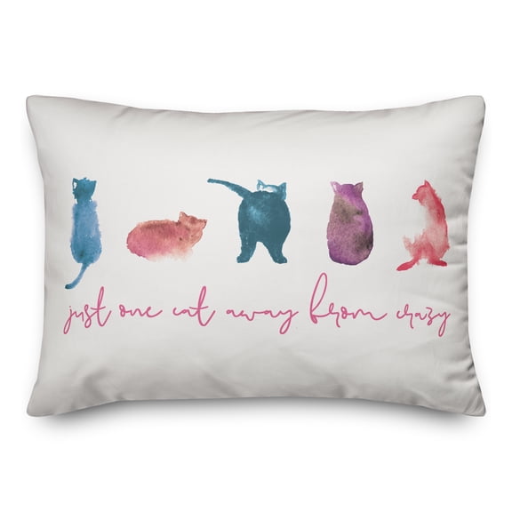 Creative Products Just One Cat Away From Crazy 14x20 Spun Poly Pillow