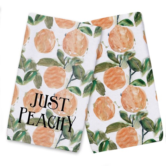 Creative Products Just Peachy Pattern 16 x 25 Tea Towel Set of 2