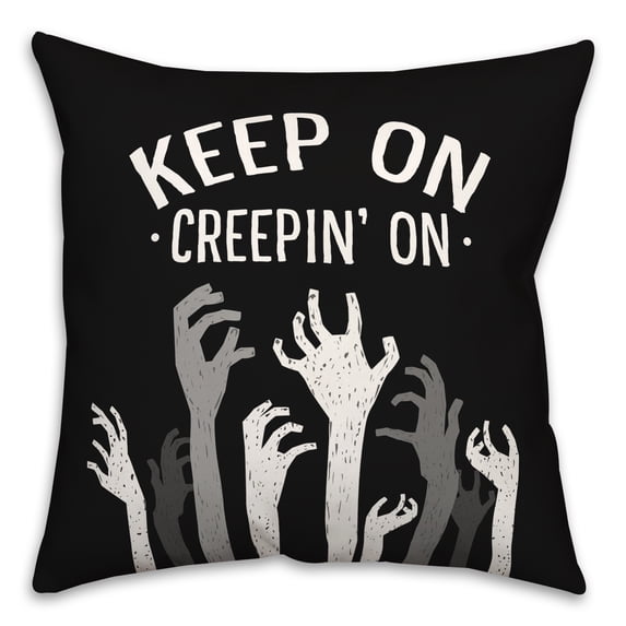 Creative Products Keep on Creepin on Zombies 18x18 Spun Poly Pillow