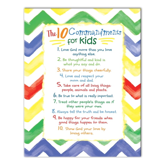 Creative Products Kids Ten Commandments Chevron 11x14 Canvas Wall Art