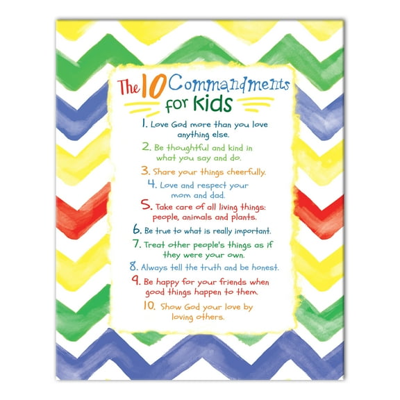 Creative Products Kids Ten Commandments Chevron  16x20 Canvas Wall Art