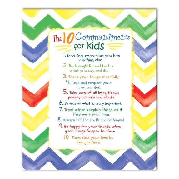 Creative Products Kids Ten Commandments Chevron 20x24 Canvas Wall Art