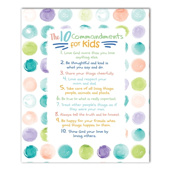 Creative Products Kids Ten Commandments Circles  20x24 Canvas Wall Art