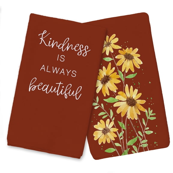 Creative Products Kindness Beautiful Red 16 x 25 Tea Towel Set of 2