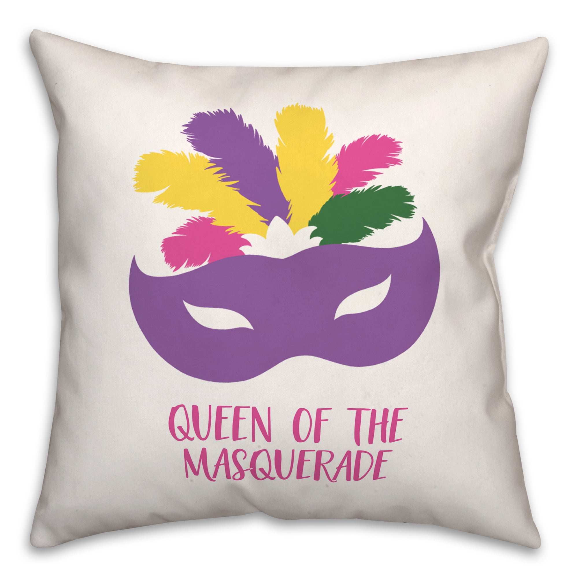 Queen of the Masquerade 18x18 Purple Spun Polyester Pillow
